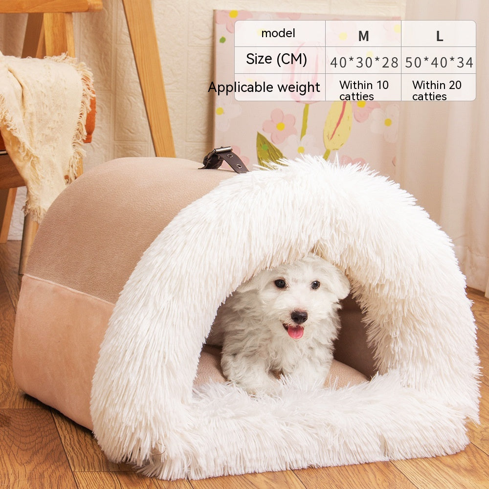 Plush Pet Bed - Cat Inside