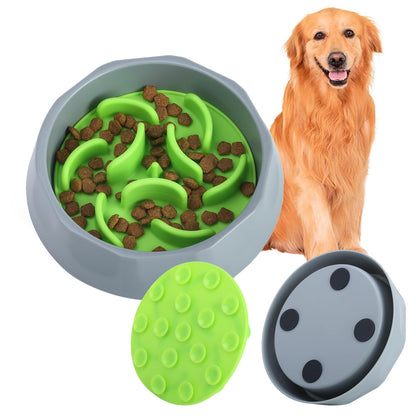 2-in-1 Slow Feeder Dog Bowl with Lick Mat Insert